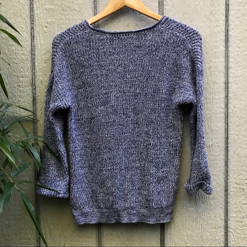 GAP oversized blue & white ribbed knit sweater - Picture 5 of 7